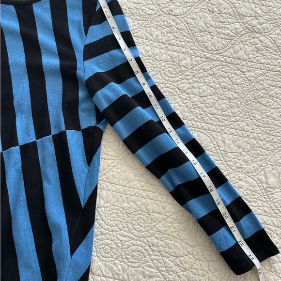 Women’s Tunic Alfani Blue Black Striped Top - Size L - Picture 7 of 14